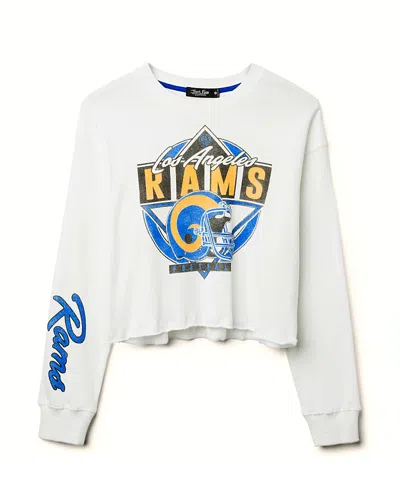 Junk Food Clothing Women's Nfl Los Angeles Rams Helmet Crop Fleece In White