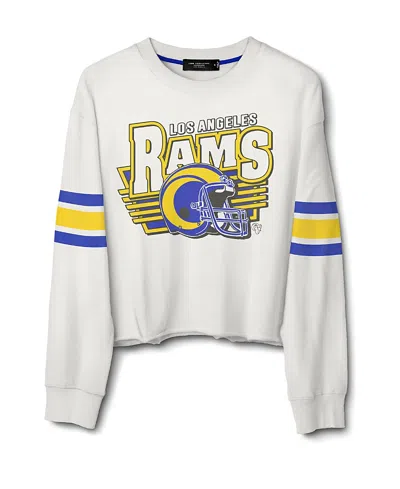 Junk Food Clothing Women's Nfl Los Angeles Rams Kickoff Crop Crew Fleece Sweatshirt In Multi