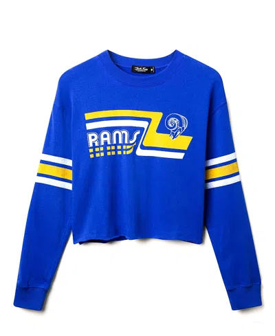 Junk Food Clothing Women's Nfl Los Angeles Rams Retro Crop Fleece In Blue