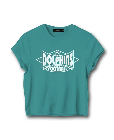 Junk Food Clothing Women's Nfl Miami Dolphins Baby Tee In Teal