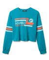 Junk Food Clothing Women's Nfl Miami Dolphins Retro Crop Fleece Sweatshirt In Blue