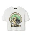 Junk Food Clothing Women's Nfl New Orleans Saints Game Time Mock Neck Crop Tee In White