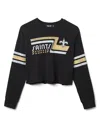 Junk Food Clothing Women's Nfl New Orleans Saints Retro Crop Fleece Sweatshirt In Black