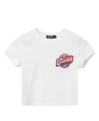 Junk Food Clothing Women's Nfl New York Giants Cheers Baby Tee In White