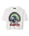 Junk Food Clothing Women's Nfl New York Giants Game Time Mock Neck Crop Tee In White