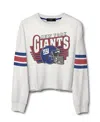 Junk Food Clothing Women's Nfl New York Giants Kickoff Crop Crew Fleece In White