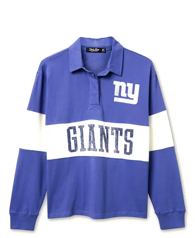 Junk Food Clothing Women's Nfl New York Giants Rugby Long Sleeve Sweater In Blue