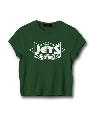 Junk Food Clothing Women's Nfl New York Jets Baby Tee In Hunter