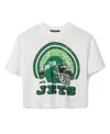 Junk Food Clothing Women's Nfl New York Jets Game Time Mock Neck Crop Tee In Green