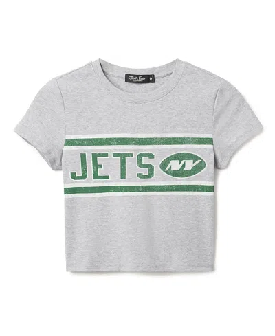 Junk Food Clothing Women's Nfl New York Jets Sideline Baby Tee In Gray