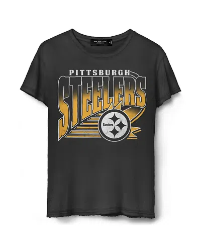 Junk Food Clothing Women's Nfl Pittsburgh Steelers Vintage Tee In Black
