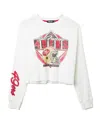 Junk Food Clothing Women's Nfl San Francisco 49ers Helmet Crop Fleece Sweatshirt In White