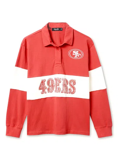 Junk Food Clothing Women's Nfl San Francisco 49ers Rugby Long Sleeve Sweater In Orange