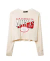 Junk Food Clothing Women's Nfl San Francisco 49ers Slant Crop Thermal In Neutral