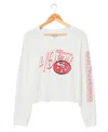 Junk Food Clothing Women's Nfl San Francisco 49ers Touchdown Long Sleeve Cropped Tee In White