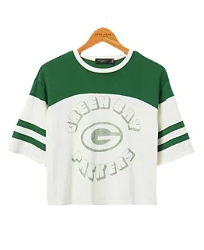 Junk Food Clothing Women's Nfl Green Bay Packers Hail Mary Tee In Sugar/hunter