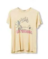 Junk Food Clothing Women's Peanuts Let's Roll Vintage-like Tissue Tee In Yellow