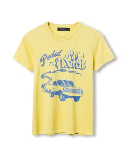 Junk Food Clothing Women's Pedal To The Metal Original Tee In Yellow