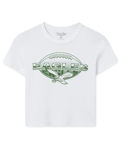 Junk Food Clothing Women's Philadelphia Eagles Repeat Baby Tee In White