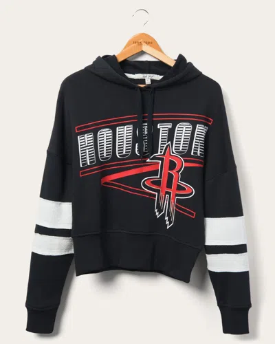 Junk Food Clothing Women's Rockets Overtime Striped Fleece Hoodie In Black
