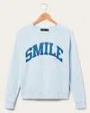 Junk Food Clothing Women's Smile Vintage Raglan Pullover In Blue