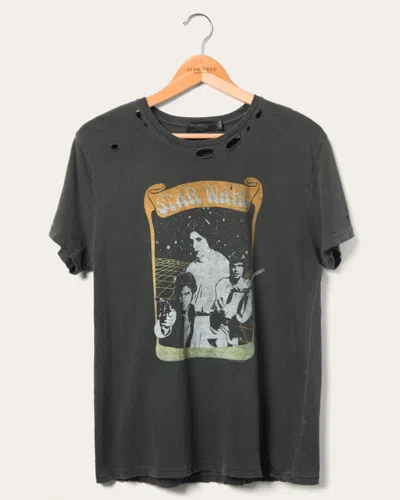 Junk Food Clothing Women's Star Wars Gradient Vintage Destroy Tee In Grey
