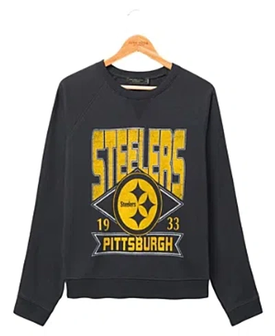 Junk Food Clothing Women's Steelers Overtime Crew Tee In True Black