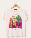 Junk Food Clothing Women's Sunset Barbie Western Vintage Tee In White