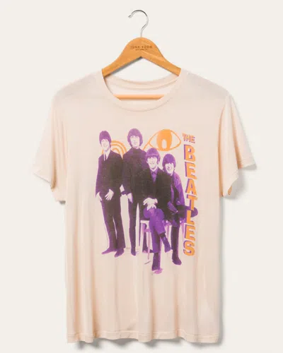 Junk Food Clothing Women's The Beatles Group Vintage Tissue Tee In Beige