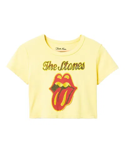 Junk Food Clothing Women's The Rolling Stones Glitter Baby Tee