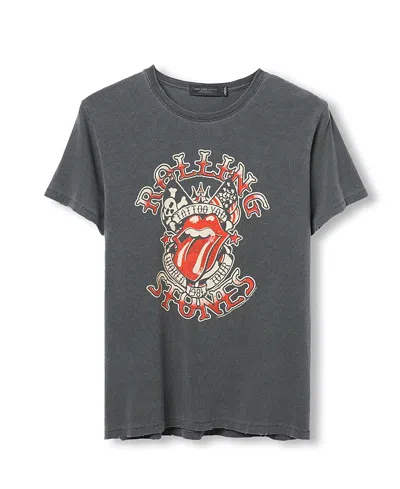 Junk Food Clothing Women's The Rolling Stones Tattoo You Vintage Tee In Gray