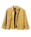 Junk Food Clothing Women's Tonal Stripe Flannel Crop Shirt In Neutral