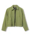 Junk Food Clothing Women's Utility Twill Shacket In Green