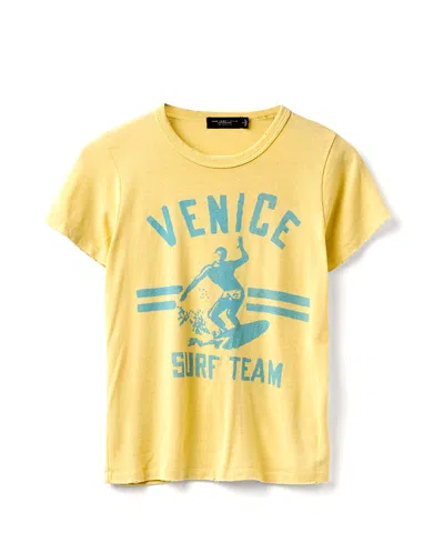 Junk Food Clothing Women's Venice Surf Team Original Tee In Yellow