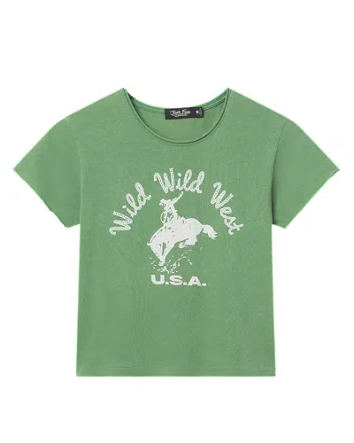 Junk Food Clothing Women's Wild Wild West Vintage Baby Tee In Green