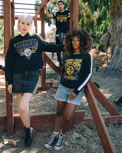 Junk Food Clothing Womens Steelers Endzone Hoodie In Black