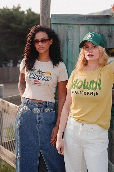Junk Food Coors Golden Beer Baby Tee In Sand, Women's At Urban Outfitters In Multi