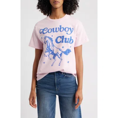 Junk Food Cowboy Club Cotton Graphic T-shirt In Pink