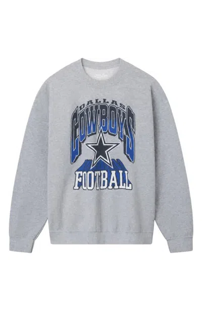 Junk Food Cowboys All Pro Crewneck Sweatshirt In Heather Grey
