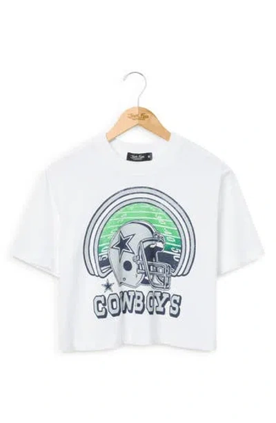 Junk Food Cowboys Game Time Graphic Crop T-shirt In White