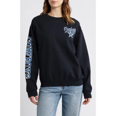 Junk Food Cowboys Glitter Cotton Blend Sweatshirt In Black