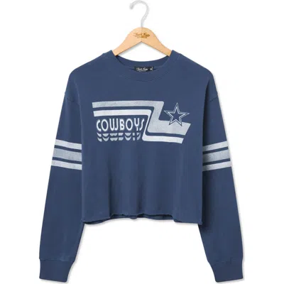 Junk Food Cowboys Retro Graphic Cropped Sweatshirt In Blue