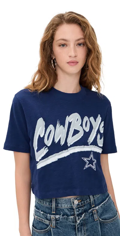 Junk Food Cowboys Thrill Crop Tee True Navy In Blue