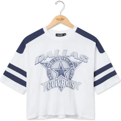 Junk Food Dallas Cowboys Striped Graphic Crop T-shirt In White