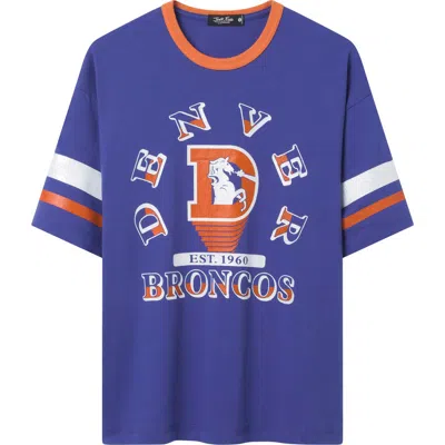 Junk Food Denver Broncos Graphic Boxy Ringer Tee In Liberty