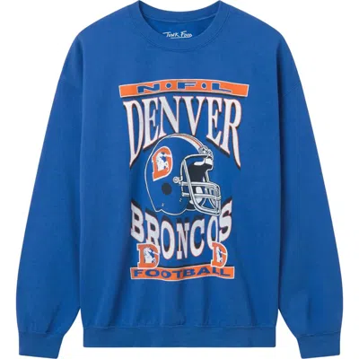 Junk Food Denver Broncos Helmet Crewneck Sweatshirt In Royal