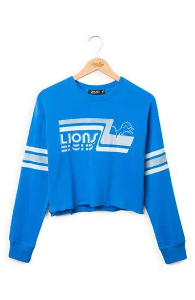 Junk Food Detroit Lions Graphic Cropped Sweatshirt In Blue