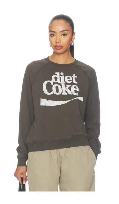 Junk Food Diet Coke Raglan Crew Fleece Sweater In Gray