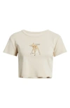 Junk Food Disney® Bambi Crop Cotton Graphic Baby Tee In Camel