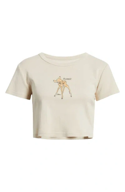 Junk Food Disney® Bambi Crop Cotton Graphic Baby Tee In Camel